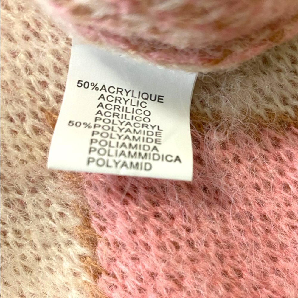 CLARA Pink and White Chevron Sweater size 4 - Picture 4 of 5